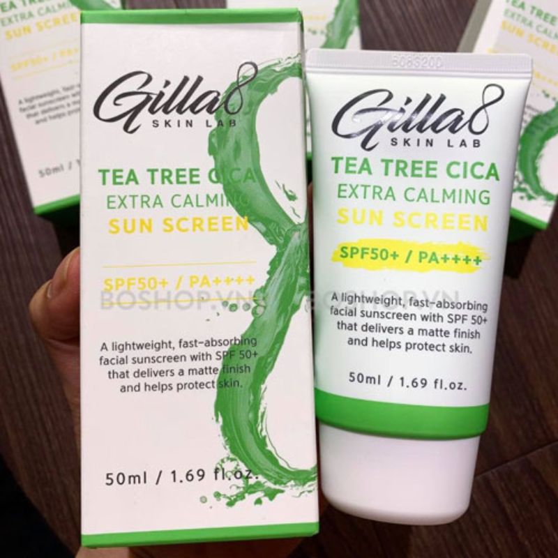 gilla8 tea tree cica extra calming sunscreen review