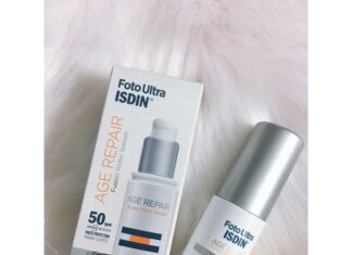 Review kem chống nắng Isdin Fotoultra Age Repair Fusion Water Texture SPF50 isdin fotoultra age repair fusion water texture spf 50
