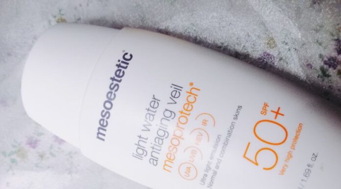 Review ngôi Hậu mới trong làng kem chống nắng Mesoestetic Mesoprotech Light Water Anti-Aging Veil SPF 50+ Mesoestetic Mesoprotech Light Water Anti-Aging Veil