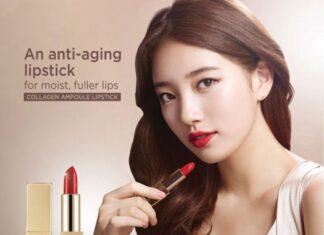 Review son môi dưỡng ẩm The Face Shop Collagen Ampoule Lipstick Son the face shop collagen ampoule lipstick review