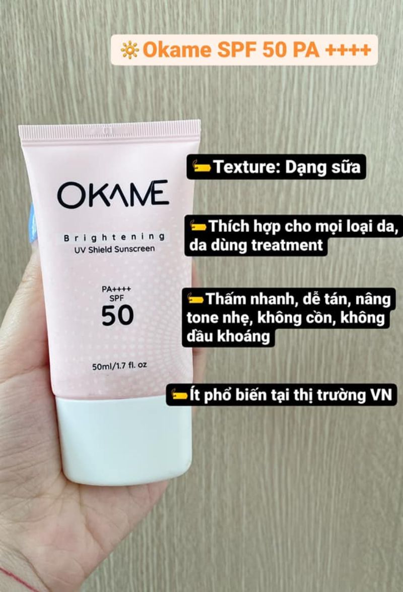 kem chống nắng okame review 