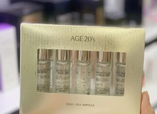 Review tinh chất dưỡng da Age20’s Gold Cica Ampoule hỗ trợ giảm mụn, cho làn da căng bóng