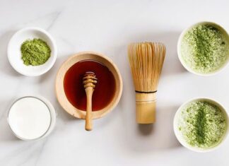 Hướng dẫn làm mặt nạ nghệ trà xanh