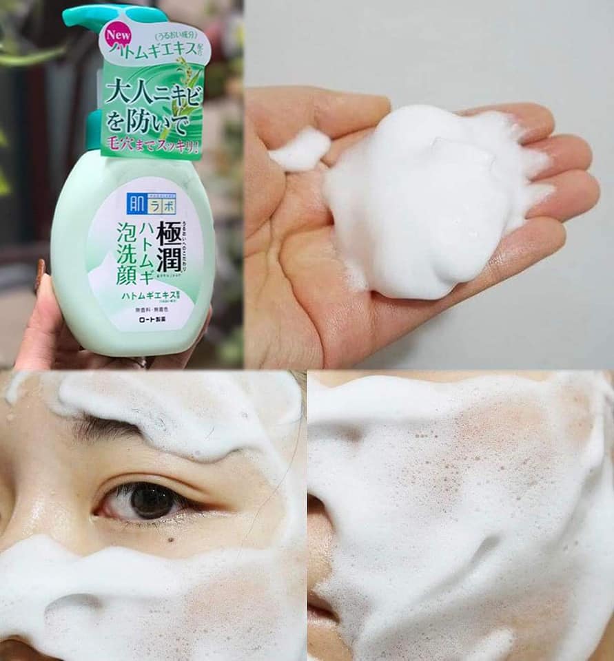 Hada Labo Gokujyun Hatomugi Bubble Face Wash