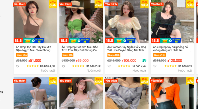 Top 10 shop bán áo croptop đẹp trên Shopee – nàng vào là mê, ra là chốt
