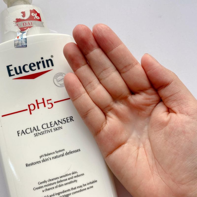 sữa rửa mặt Eucerin PH5 Facial Cleanser review 