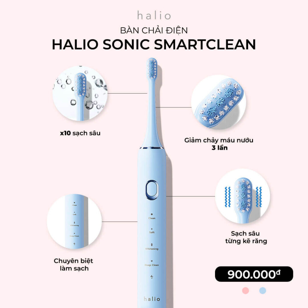 Halio Sonic SmartClean có thiết kế chuyên biệt cho khả năng làm sạch răng đáng kinh ngạc